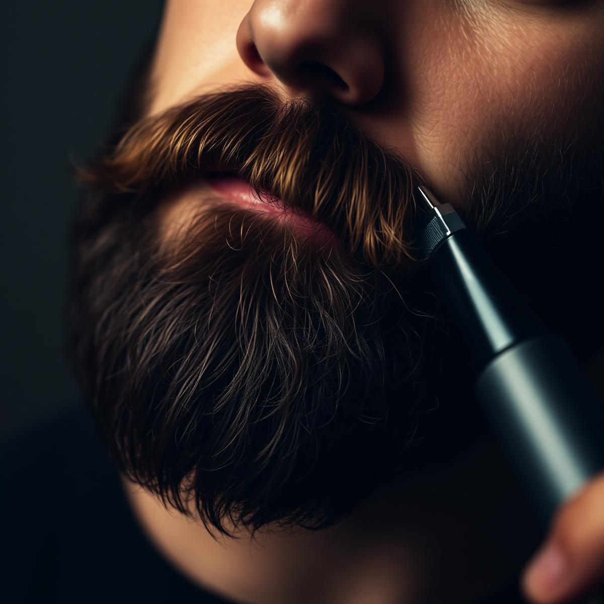 Beard trimming close-up