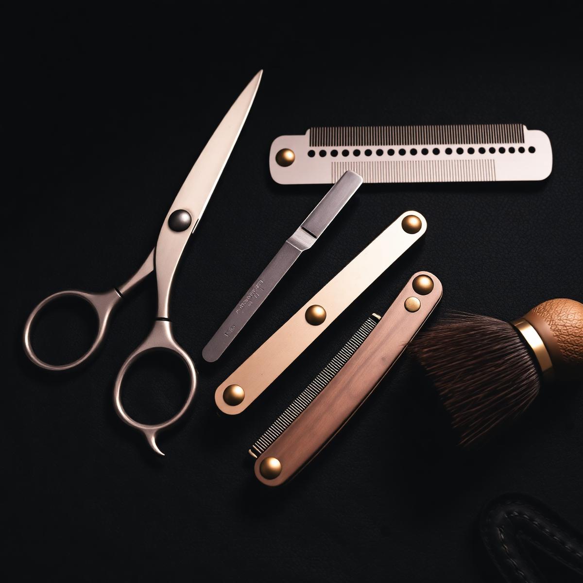 Barber tools flat lay